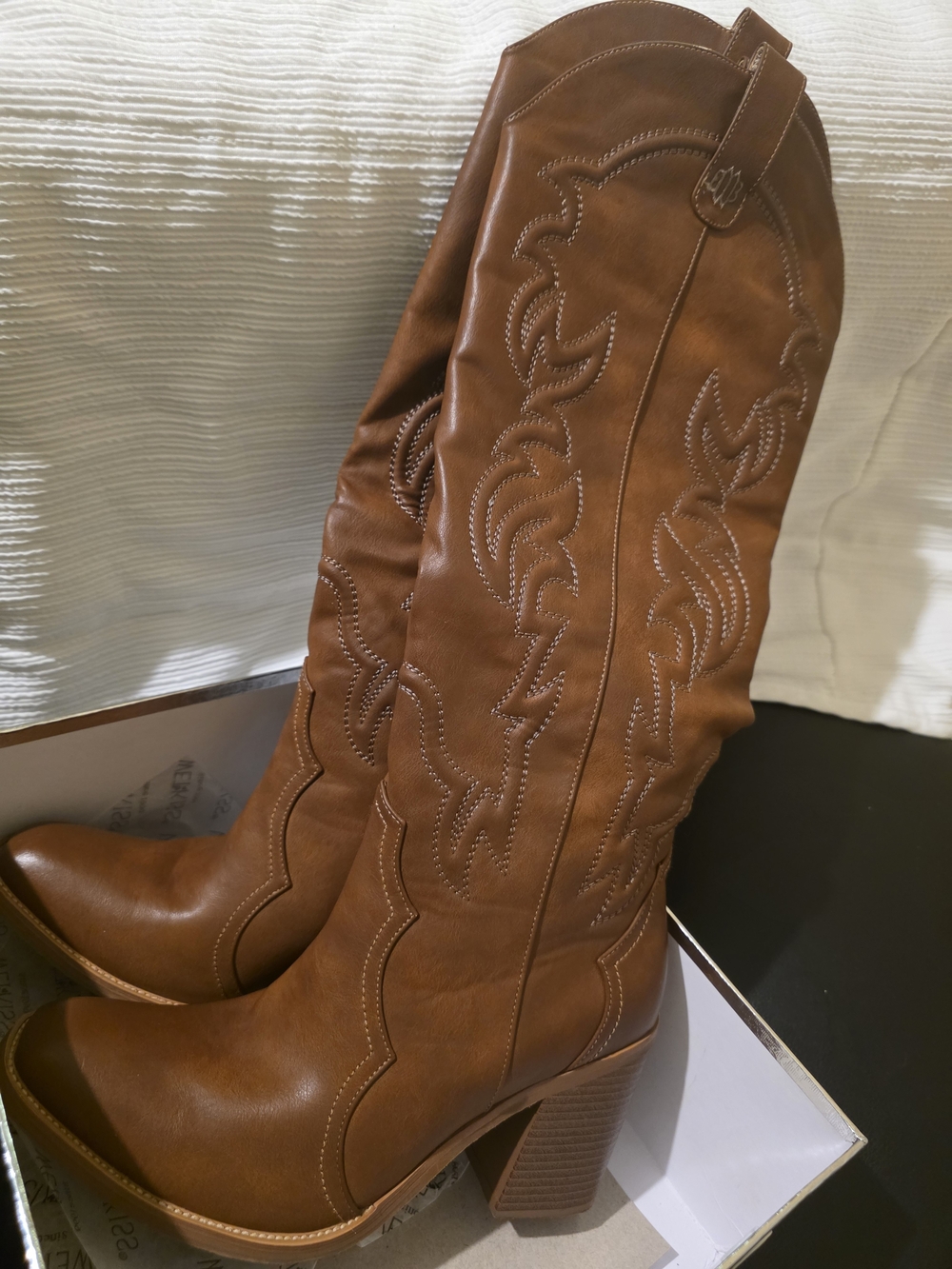 Women's Tall Brown Heeled Cowboy Boots